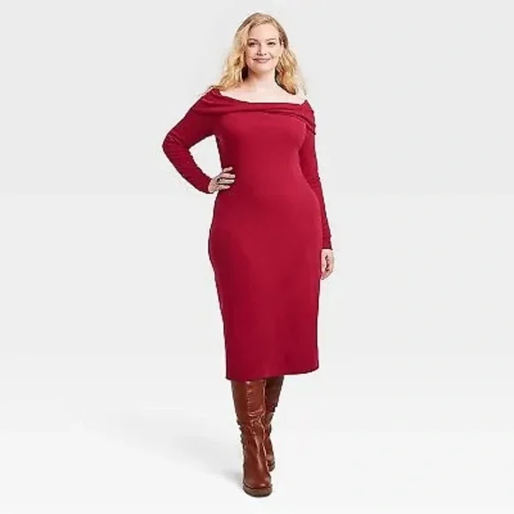 knee length dresses for ladies Lexi Long Sleeve Bodycon Midi Dress
